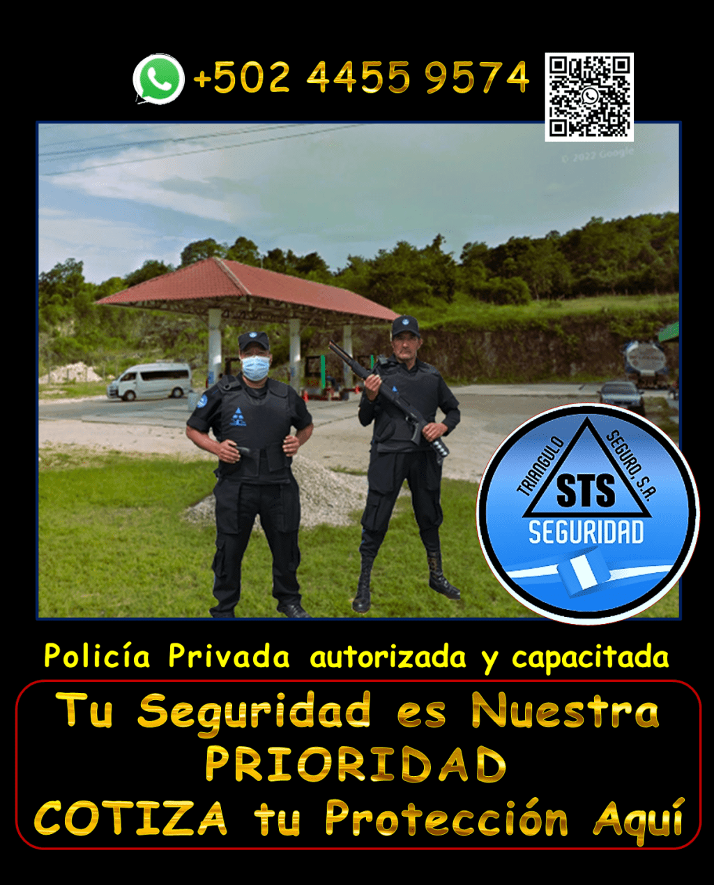 Te ofrecemos PROTECCIÓN en tu propiedad en areas como, seguridad para puestos fijos, garitas, guardaespaldas, custodios, anfitriones y más, en toda Guatemala. Nuestro personal está debidamente equipado y cumple con todas las regulaciones de la DIGESSP y DIGECAM. Garantizamos una respuesta rápida gracias a nuestros vehículos y equipos de radiocomunicación. ¡Llámanos ahora y obtén una asesoría personalizada! WhatsApp: +502 4455 9574.