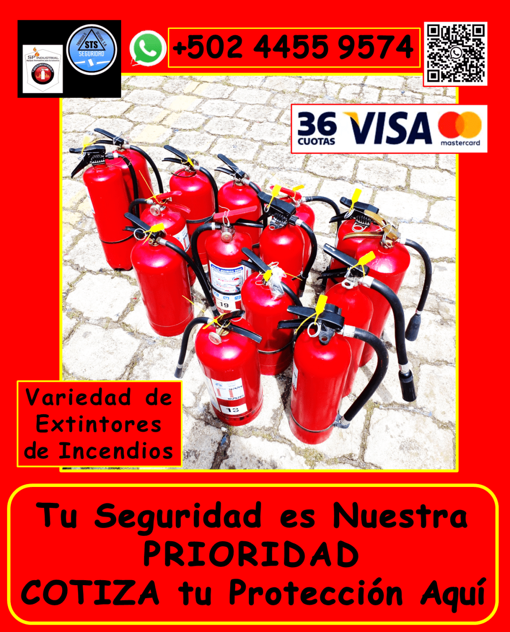 Nuestros productos incluyen: • Extintores de incendios: *Venta de extintores nuevos: Tipos ABC, AB, K, y más, adaptados a tus necesidades. *Recarga de extintores: Polvo químico seco, CO2, y otros, con garantía de calidad. *Variedad de tamaños y cilindros nuevos. *Bases para extintores: Instalación y mantenimiento en el área metropolitana de Guatemala y municipios aledaños (aplican condiciones). • Capacitación y prevención: *Capacitaciones: Uso correcto de extintores, primeros auxilios, simulacros de evacuación. *Planes de contingencia: Desarrollo de estrategias personalizadas para tu empresa. • Mantenimiento especializado: *Mantenimiento de hidrantes y sistemas de detección de incendios. • Señalización y evacuación: *Señalización general de evacuación: *Te ayudamos a Cumplir con las medidas reglamentarias del Ministerio de Trabajo, IGSS etc. • Seguridad industrial integral: Ofrecemos artículos de seguridad industrial, para todo tipo de instalaciones. ¿Por qué elegirnos? • Amplia experiencia en seguridad industrial. • Productos y servicios de alta calidad. • Cumplimiento de normativas vigentes. • Personal capacitado y profesional. • Atención personalizada. No esperes a que ocurra un incidente. Protege tus espacios y personal con nuestras soluciones integrales. Contáctanos hoy mismo: • Teléfono: +502 4455 9574 #basesdeextintores #capacitaciondeprimerosauxilios #capacitaciondeusodeextintores #certificaciónnfpa10 #constanciaextintores #viral #comoseutilizaunextintordeincendios #extintores #extintoresab #extintoresabc #extintoresco2 #instalaciónextintores #llenadodeextintores #MantenimientoExtintores #planbelen #recargaextintores #tiposdeextintores #rotulosdeevacuacion #extintoresk #GuatemalaNoSeDetiene #SeguridadVial #reglamentodesaludyseguridadocupacional #quetipodeextintornecesitoparaminegocioohogar #Sistemadealarma #extintoresdefuego #incendios #reglamentogeneralsobrehigieneyseguridadeneltrabajo #inspecciondeextintores #detecciondeincendios