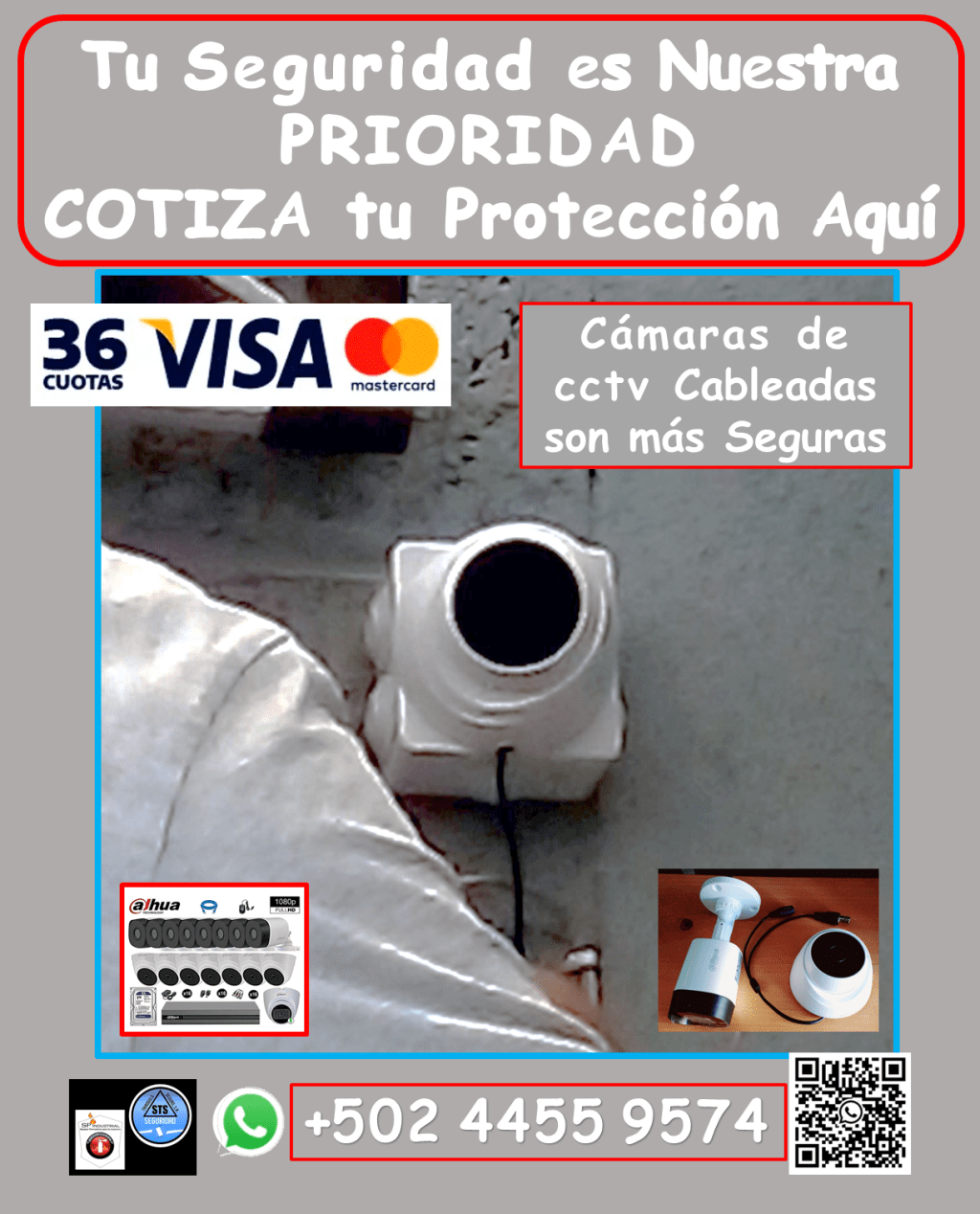Protegemos tu Empresa, residencial, tu propiedad etc. con sistemas de videovigilancia DAHUA cableadas de alta seguridad Anticipa cualquier incidente y protege lo que más te importa con nuestras soluciones de videovigilancia DAHUA cableadas. Te ofrecemos: • Instalación profesional y garantizada: *Equipos de alta calidad, instalados y configurados para un funcionamiento óptimo. *Garantía real y efectiva para tu tranquilidad. • Mantenimiento y reparación: *Aseguramos que tus cámaras funcionen al 100%, con servicios de mantenimiento y reparación especializados. • Cobertura en toda Guatemala: *Llevamos la seguridad donde la necesites (aplican condiciones). ¿Por qué elegirnos? *Sistemas de videovigilancia DAHUA cableados: Mayor seguridad y confiabilidad. *Profesionales expertos en instalación y mantenimiento. *Garantía y respaldo para tu tranquilidad. *Atención personalizada y soluciones a tu medida. No esperes a ser víctima de la delincuencia. Protege tu propiedad con nuestros sistemas de videovigilancia de alta seguridad. Contáctanos hoy mismo: • Teléfono: 4455 9574 #camaradevideo #camaras #camaras5mpx #camarasacolor #camarasgarantizadas #camarasseguridad #Dahua #viral #kitcamaras #mantenimientocamaras #seguridad #SeguridadCalle #camarasconsonido #seguridadcolonia #SeguridadEmpresarial #SeguridadHogar #GuatemalaNoSeDetiene #seguridadnegocios #SeguridadPropiedad #seguridadtienda #seguridadtrabajo #SeguridadVial #Sistemadealarma #videocamaras #visionnocturna #robos #prevencionrobos #reparacioncamaras #camarasdomo #camarasbala #SeguridadPublica #ProteccionDePropiedades #VigilanciaEnTiempoReal #tiposdecamaras #comoinstalarcamarasdeseguridad