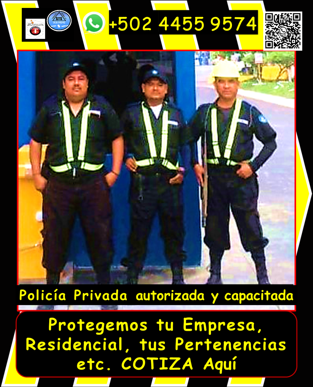 Solicita información sin compromisos, con gusto te respondemos. los agentes de seguridad armados y vigilantes que estás buscando, disponibles las 24 horas, los 365 días del año, para proteger tu patrimonio con la máxima eficiencia. Te ofrecemos PROTECCIÓN en tu propiedad en areas como, seguridad para puestos fijos, garitas, guardaespaldas, custodios, anfitriones y más, en toda Guatemala. Nuestro personal está debidamente equipado y cumple con todas las regulaciones de la DIGESSP y DIGECAM. Garantizamos una respuesta ryápida gracias a nuestros vehículos y equipos de radiocomunicación. ¡Llámanos ahora y obtén una asesoría personalizada! WhatsApp: +502 4455 9574. #ANFITRIONES #custodios #ENADE2025 #GuardiasPrivados #seguridad #GUARDIAS #vigilantes #guardaespaldas #Sistemadealarma #vigilantedeseguridad #SeguridadVial #SeguridadPrivada #policía24h #SEGURIDADVIP #DIGESSP #serviciosdeseguridad #GUARDIASDESEGURIDAD #vigilanciaprivada #seguridadparaempresas #escolta #costodeserviciosdeseguridad #mejoresempresasdeseguridad #serviciosdeseguridadprivadacercademi #PROTECCIÓNEJECUTIVA #AgenciaDeSeguridad #monitores #custodiadevehiculos #cuántocuestaunserviciodecustodiaprivada