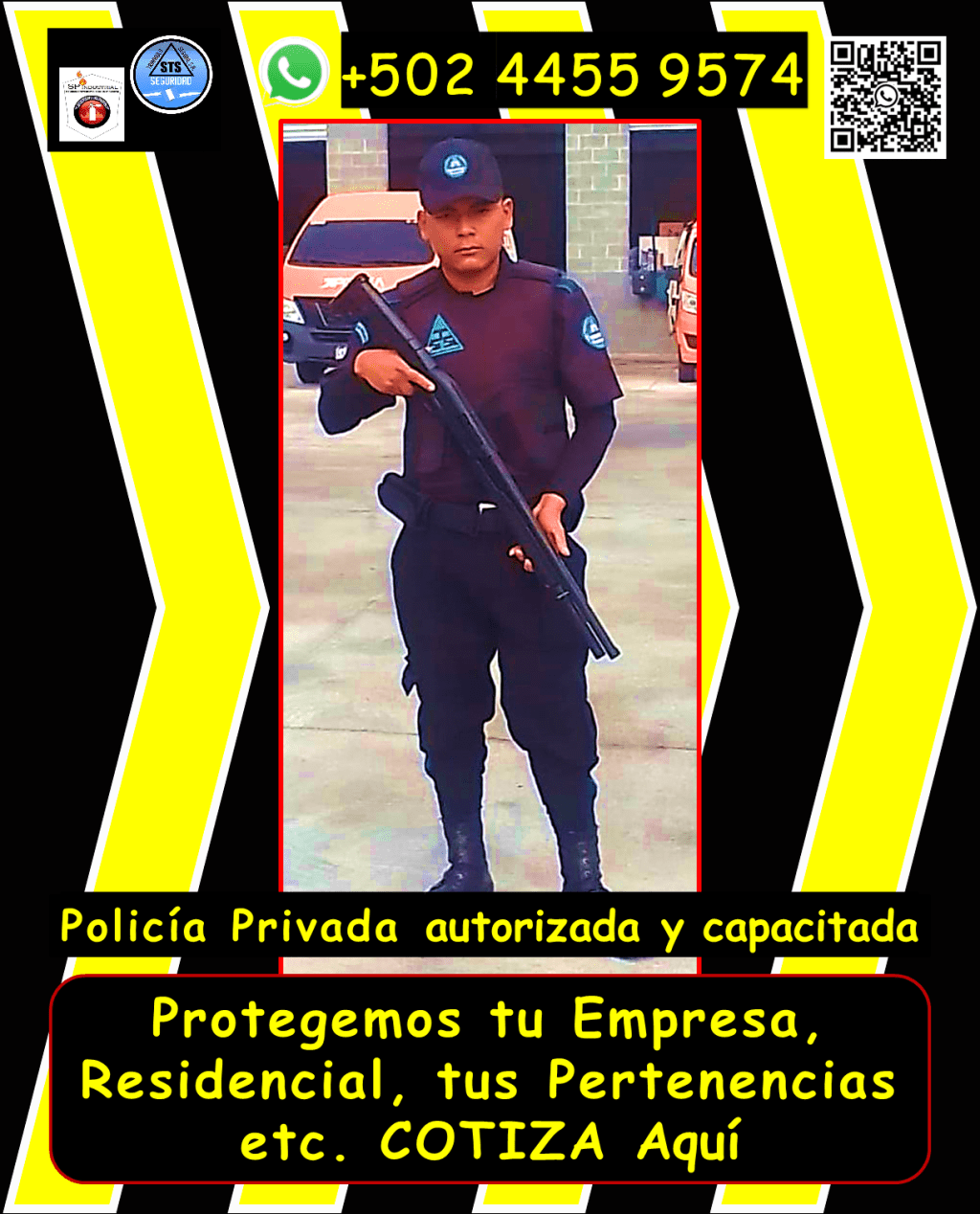 Solicita información sin compromisos, con gusto te respondemos. los agentes de seguridad armados y vigilantes que estás buscando, disponibles las 24 horas, los 365 días del año, para proteger tu patrimonio con la máxima eficiencia. Te ofrecemos PROTECCIÓN en tu propiedad en areas como, seguridad para puestos fijos, garitas, guardaespaldas, custodios, anfitriones y más, en toda Guatemala. Nuestro personal está debidamente equipado y cumple con todas las regulaciones de la DIGESSP y DIGECAM. Garantizamos una respuesta ryápida gracias a nuestros vehículos y equipos de radiocomunicación. ¡Llámanos ahora y obtén una asesoría personalizada! WhatsApp: +502 4455 9574. #ANFITRIONES #custodios #ENADE2025 #GuardiasPrivados #seguridad #GUARDIAS #vigilantes #guardaespaldas #Sistemadealarma #vigilantedeseguridad #SeguridadVial #SeguridadPrivada #policía24h #SEGURIDADVIP #DIGESSP #serviciosdeseguridad #GUARDIASDESEGURIDAD #vigilanciaprivada #seguridadparaempresas #escolta #costodeserviciosdeseguridad #mejoresempresasdeseguridad #serviciosdeseguridadprivadacercademi #PROTECCIÓNEJECUTIVA #AgenciaDeSeguridad #monitores #custodiadevehiculos #cuántocuestaunserviciodecustodiaprivada