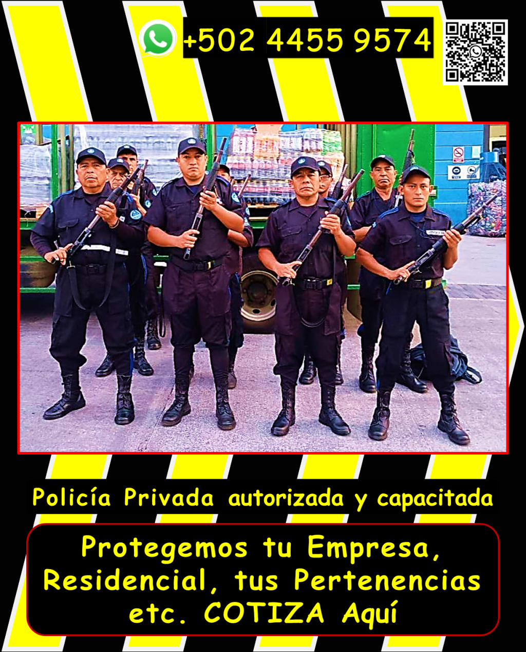 Solicita información sin compromisos, con gusto te respondemos. 2,026 ya estamos con todo. Los agentes de seguridad armados y vigilantes que estás buscando, disponibles las 24 horas, los 365 días del año, para proteger tu patrimonio con la máxima eficiencia. Te ofrecemos PROTECCIÓN en tu propiedad en areas como, seguridad para puestos fijos, garitas, guardaespaldas, custodios, anfitriones y más, en toda Guatemala. Nuestro personal está debidamente equipado y cumple con todas las regulaciones de la DIGESSP y DIGECAM. Garantizamos una respuesta ryápida gracias a nuestros vehículos y equipos de radiocomunicación. ¡Llámanos ahora y obtén una asesoría personalizada!
