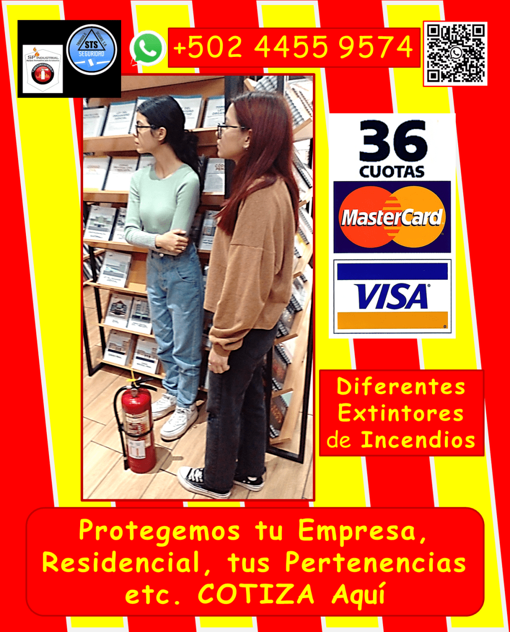 Pide información sin compromisos, con gusto te respondemos, 2,026 ya estamos con todo. *Venta de extintores nuevos: Tipos ABC, AB, K, y más, adaptados a tus necesidades. *Recarga de extintores: Polvo químico seco, CO2, y otros, con garantía de calidad. *Variedad de tamaños y cilindros nuevos. *Bases para extintores: Instalación y mantenimiento en el área metropolitana de Guatemala y municipios aledaños (aplican condiciones). • Capacitación y prevención: *Capacitaciones: Uso correcto de extintores, primeros auxilios, simulacros de evacuación. *Planes de contingencia: Desarrollo de estrategias personalizadas para tu empresa. • Mantenimiento especializado: *Mantenimiento de hidrantes y sistemas de detección de incendios. • Señalización y evacuación: *Señalización general de evacuación: *Te ayudamos a Cumplir con las medidas reglamentarias del Ministerio de Trabajo, IGSS etc. • Seguridad industrial integral: Ofrecemos artículos de seguridad industrial, para todo tipo de instalaciones. ¿Por qué elegirnos? • Amplia experiencia en seguridad industrial. • Productos y servicios de alta calidad. • Cumplimiento de normativas vigentes. • Personal capacitado y profesional. • Atención personalizada. No esperes a que ocurra un incidente. Protege tus espacios y personal con nuestras soluciones integrales. Contáctanos hoy mismo: • Teléfono: 4455 9574